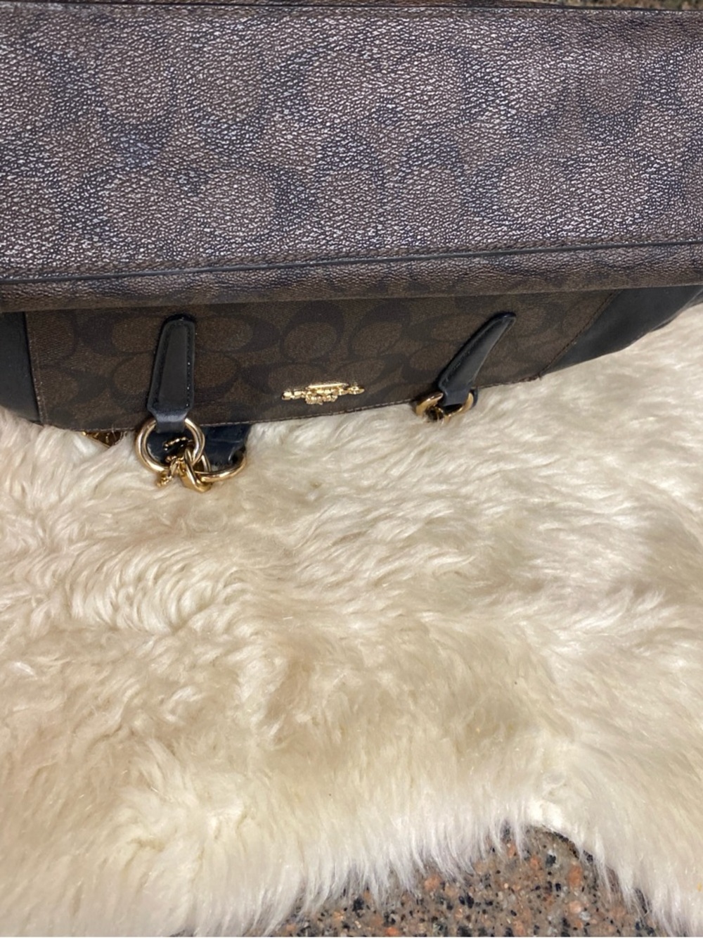 Coach Signature Mini Bennett Satchel Brown Black Gold Hardware Crossbody - Picture 6 of 16